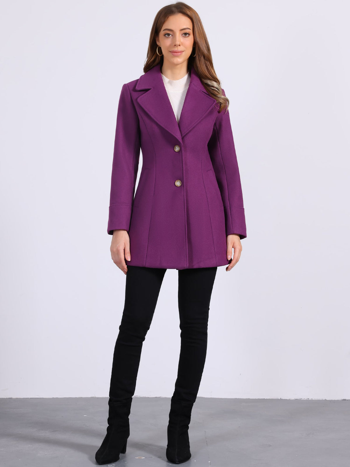 Curved Waist Vent Overcoat