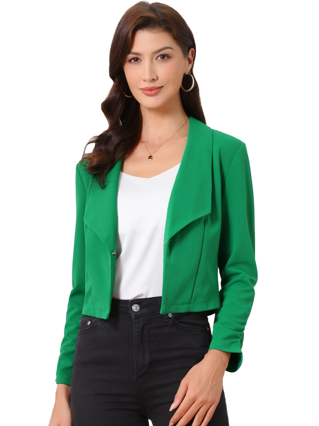 Open-Front Fitted Hook Blazer