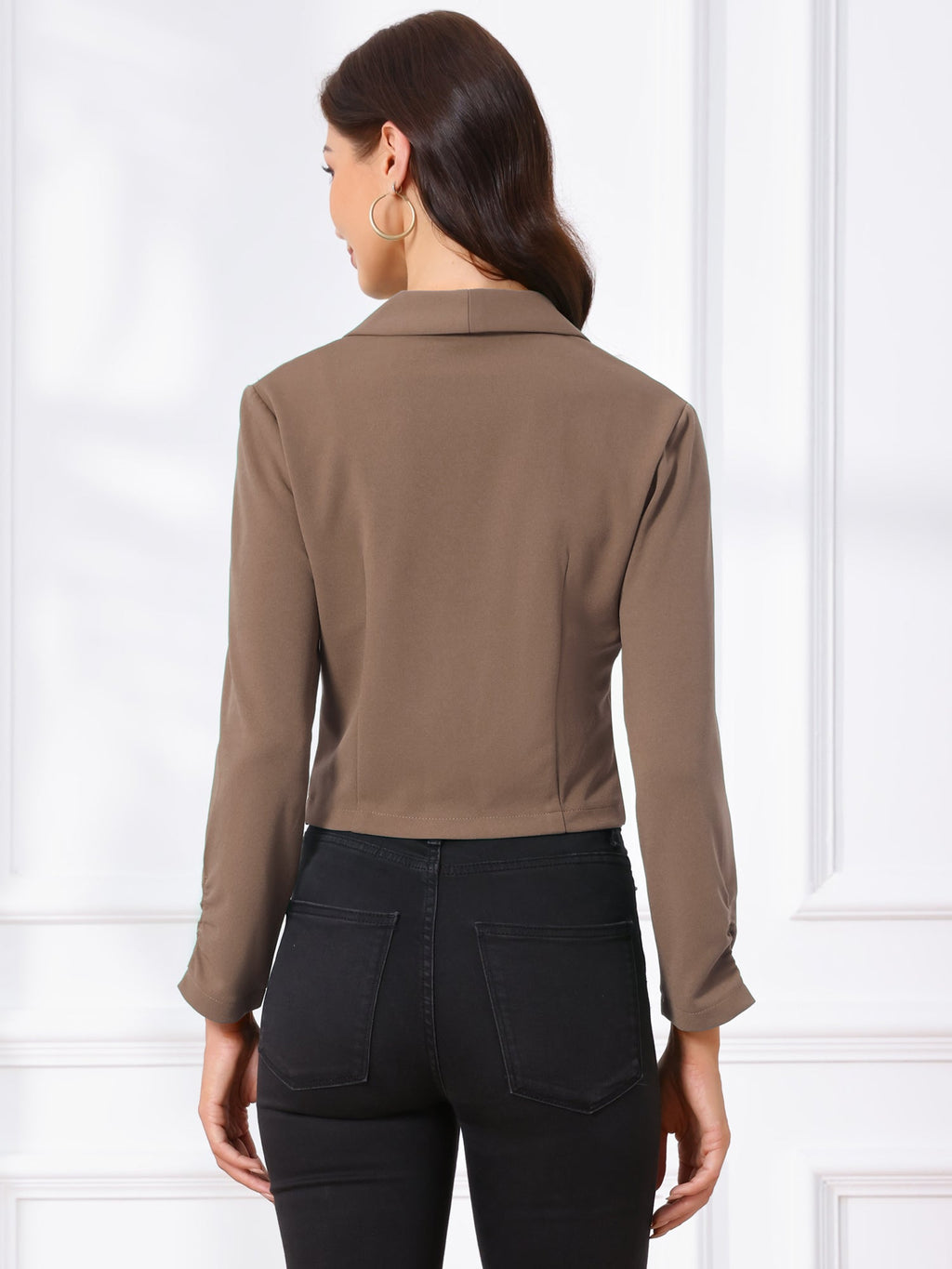 Open-Front Fitted Hook Blazer