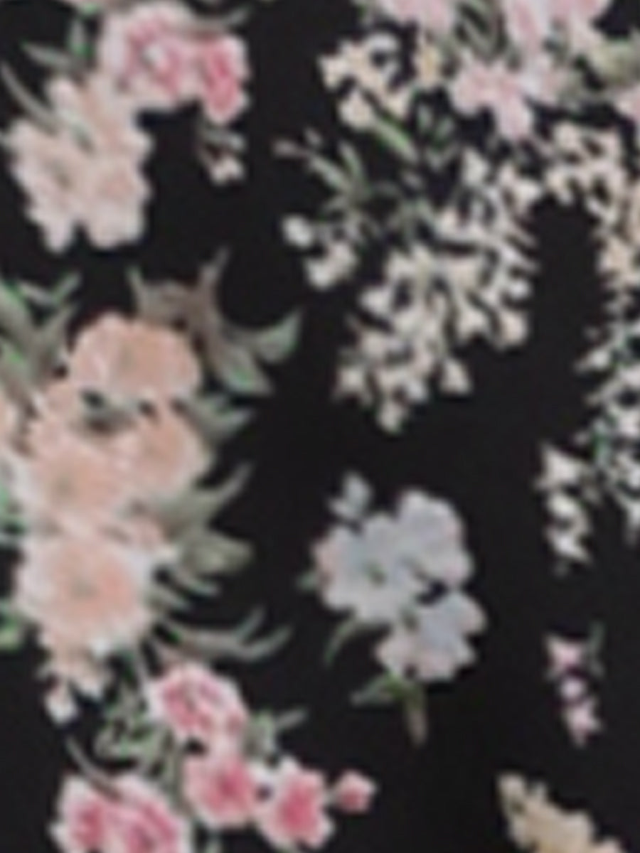 Floral Standing Collar Dress