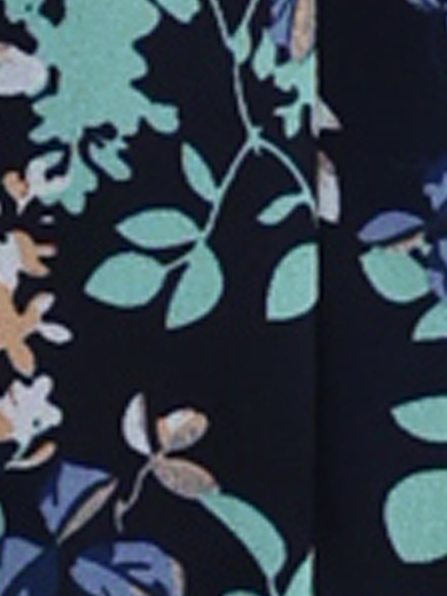 Floral Standing Collar Dress