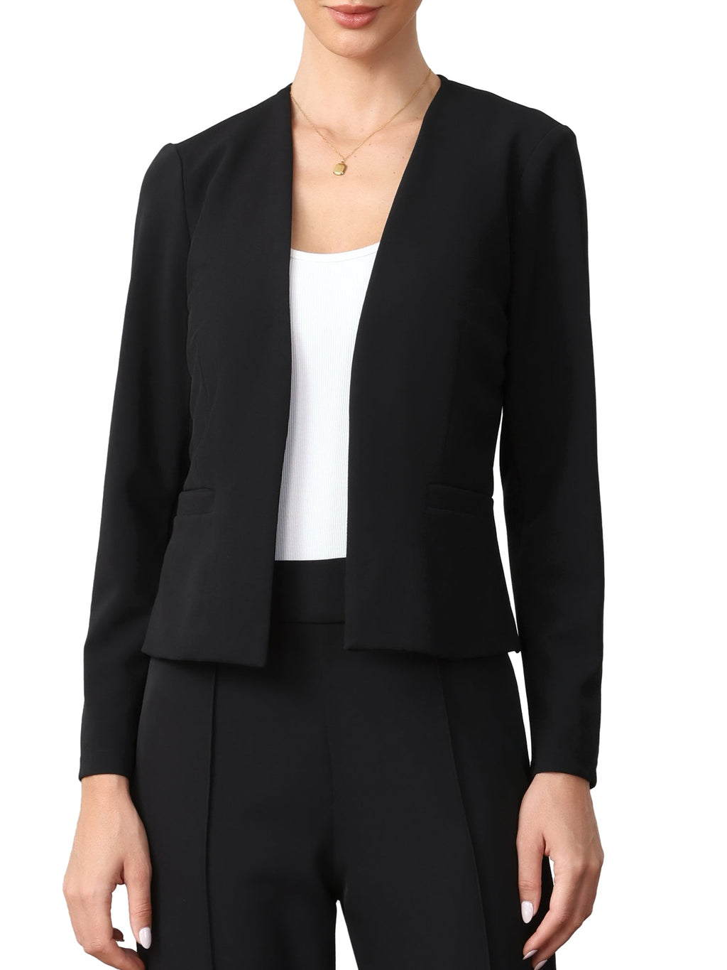 Cinched-Pleat Stretch Blazer