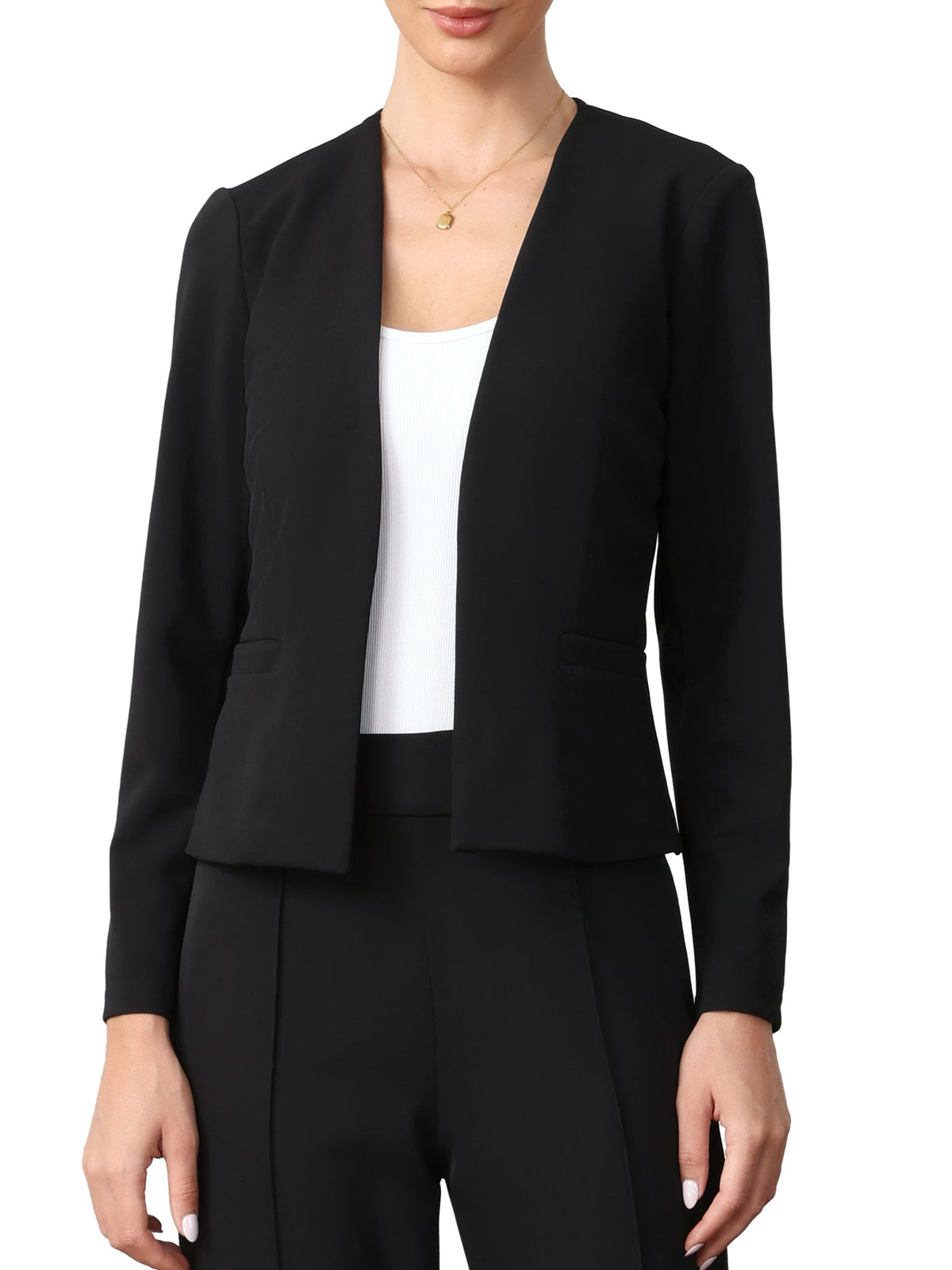 Cinched-Pleat Stretch Blazer