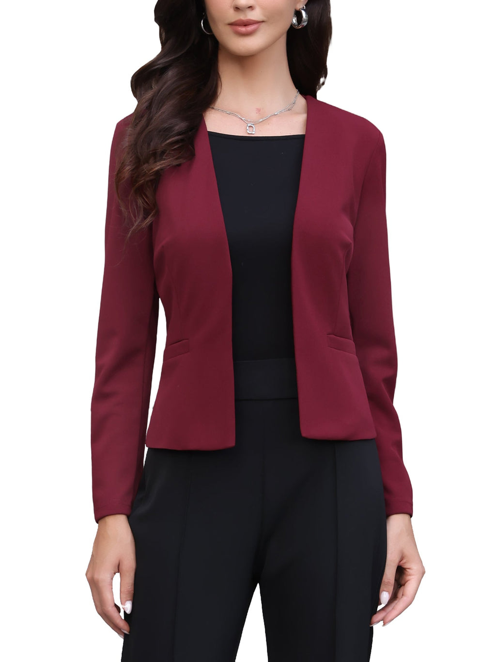 Cinched-Pleat Stretch Blazer