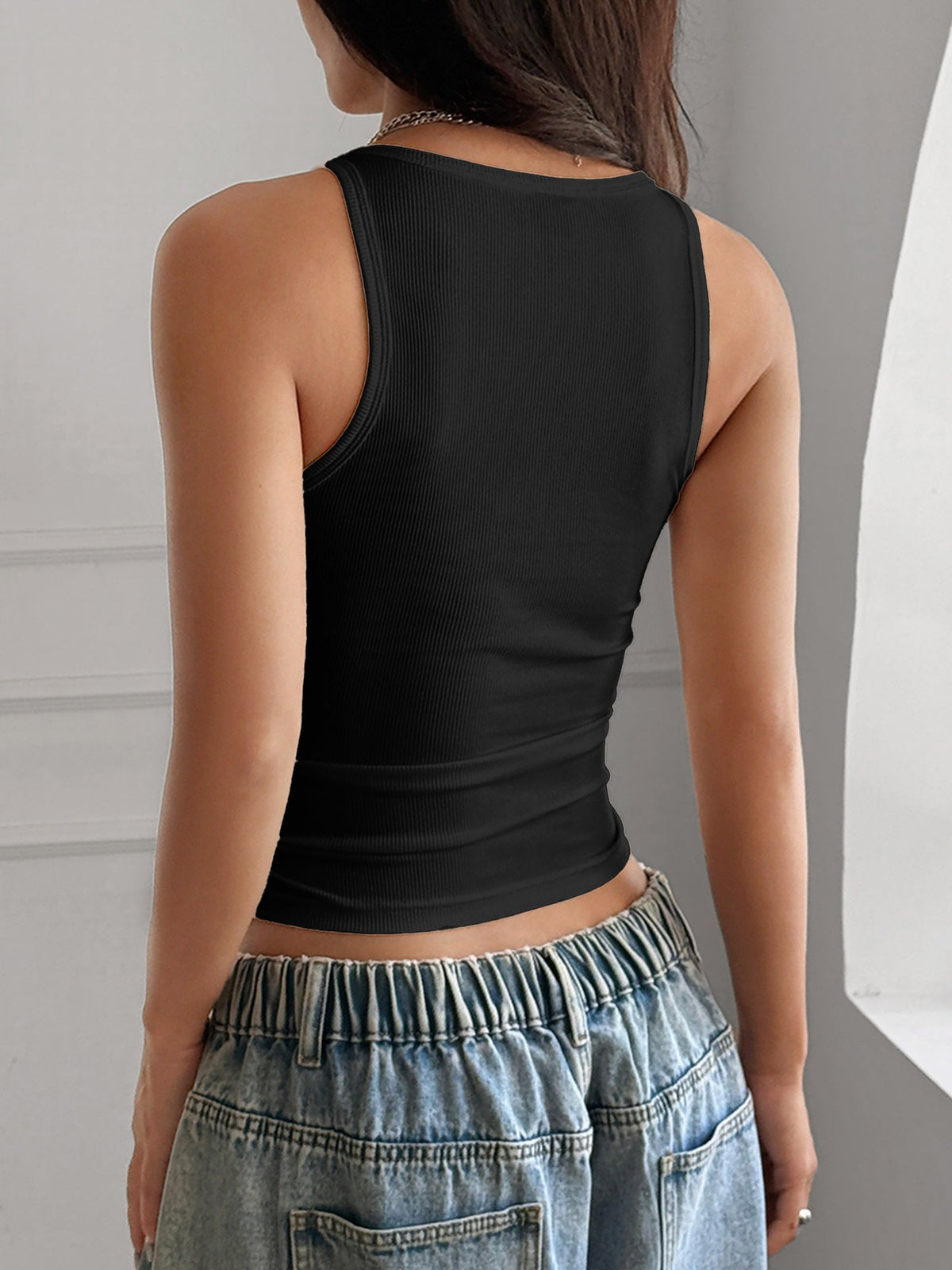 High-Stretch Solid Summer Tank