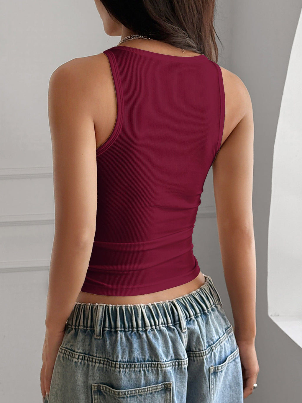 High-Stretch Solid Summer Tank