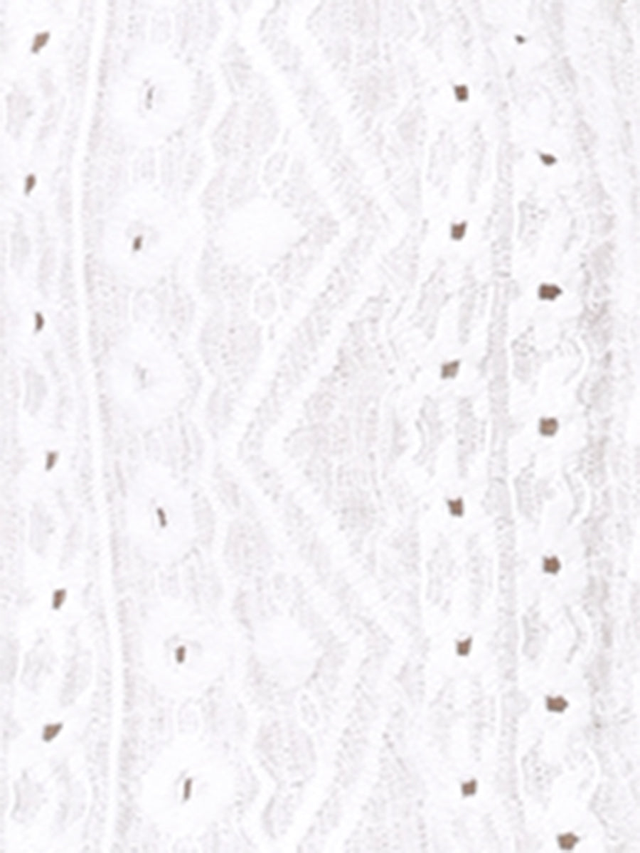 Stretch Solid Eyelet Blouse