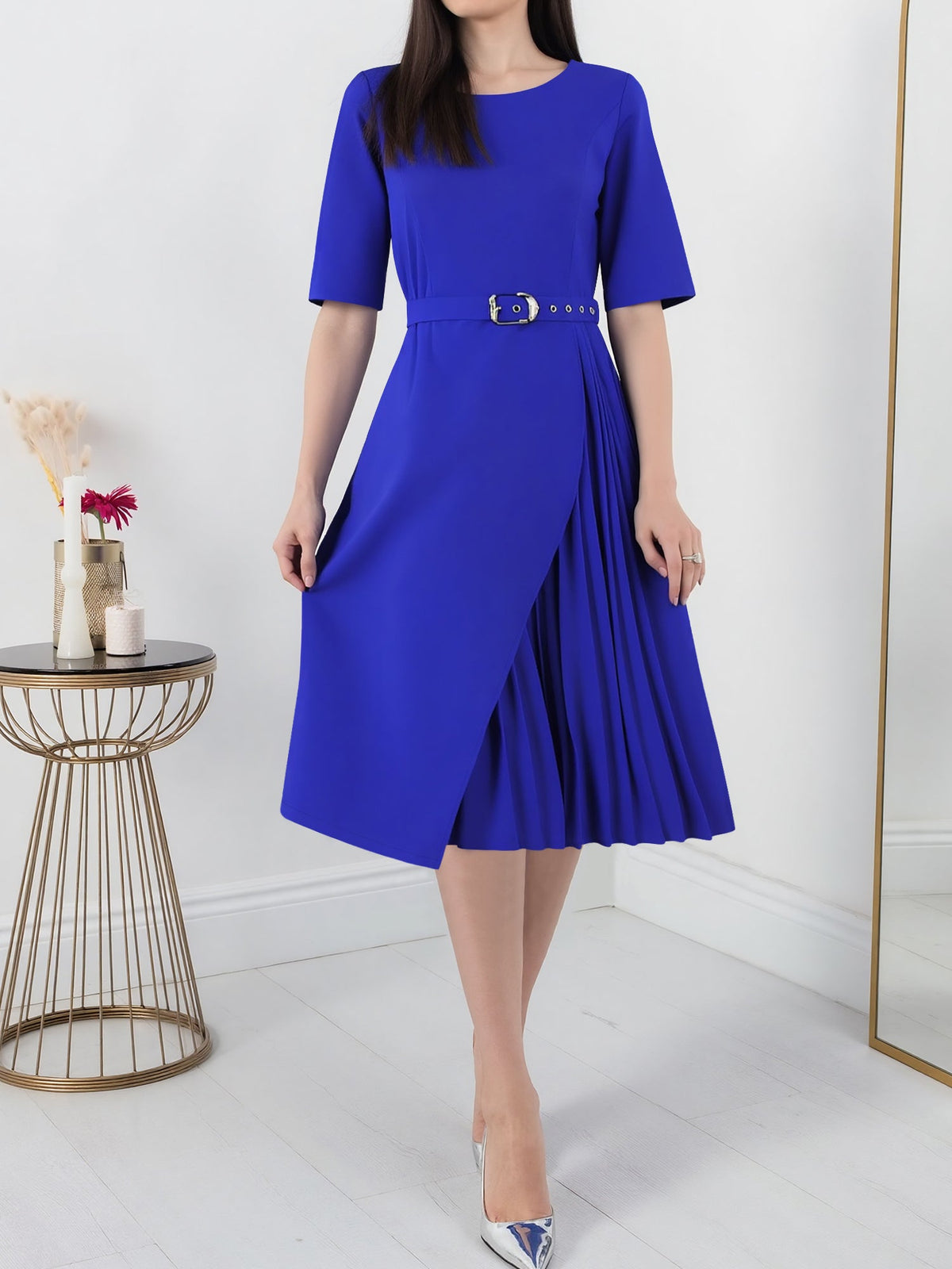 Spandex Work Short-Sleeve Dress