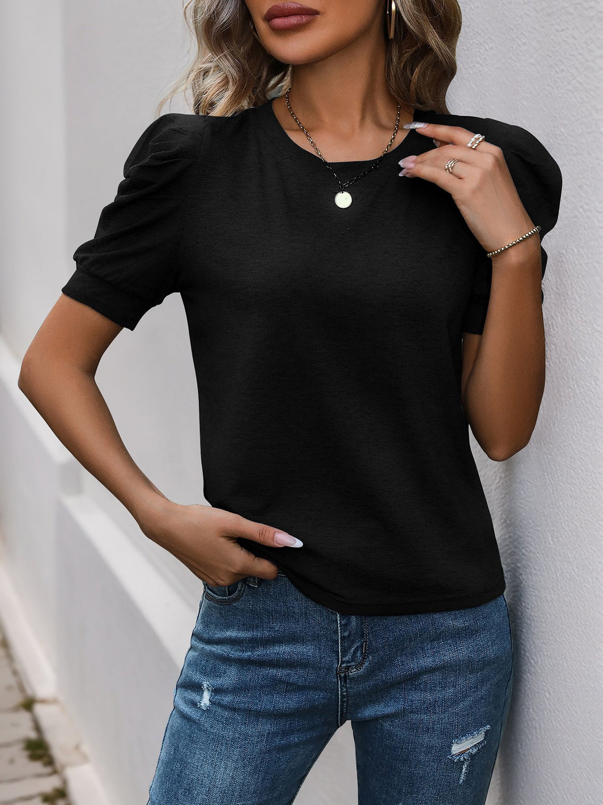 Soft-Fog Solid Short Top