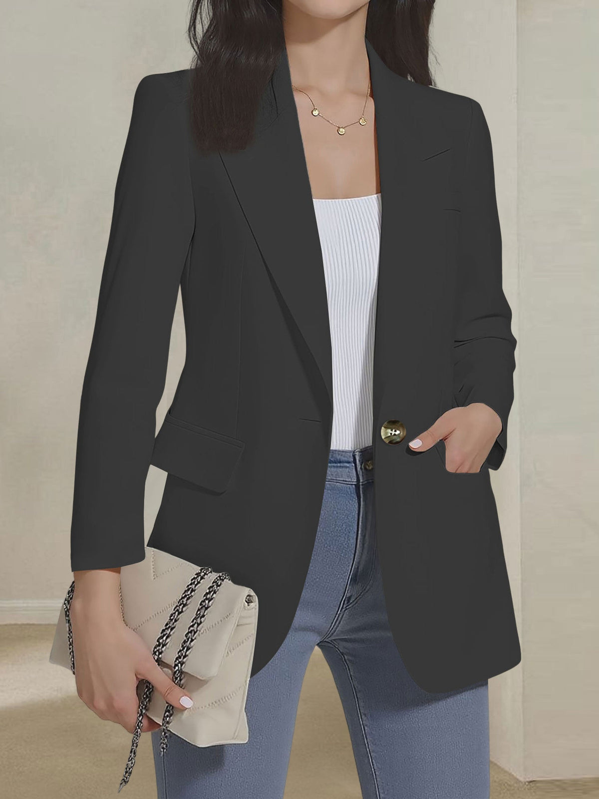 Lightweight Long-Sleeve Work Blazer