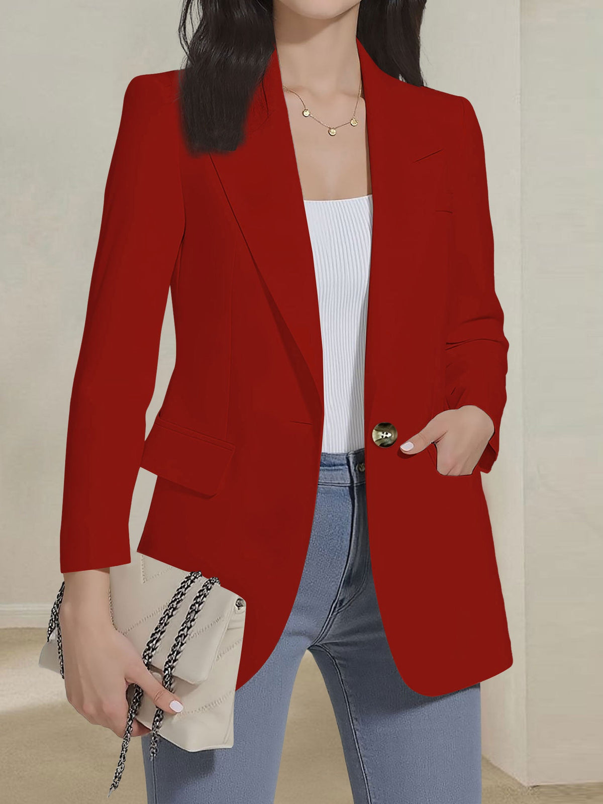 Lightweight Long-Sleeve Work Blazer