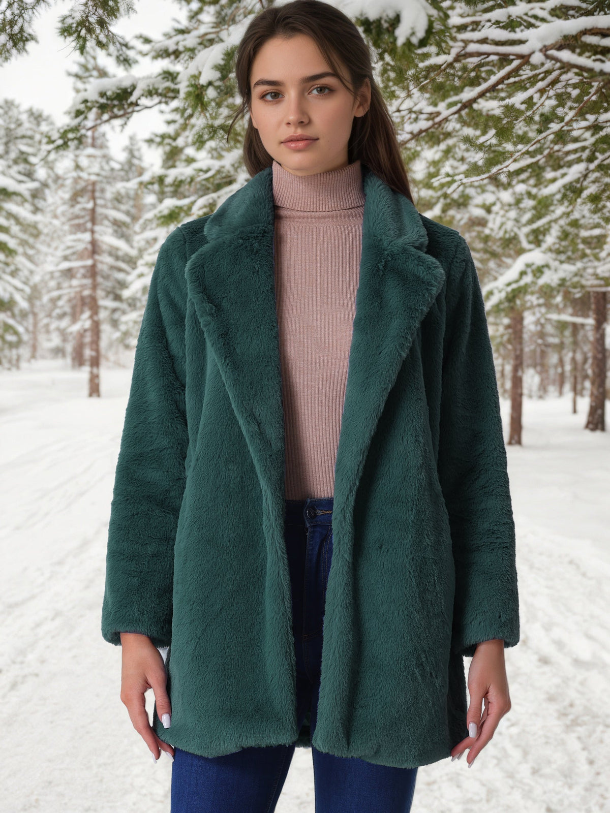 Cloud Wrap Faux Fur Coat