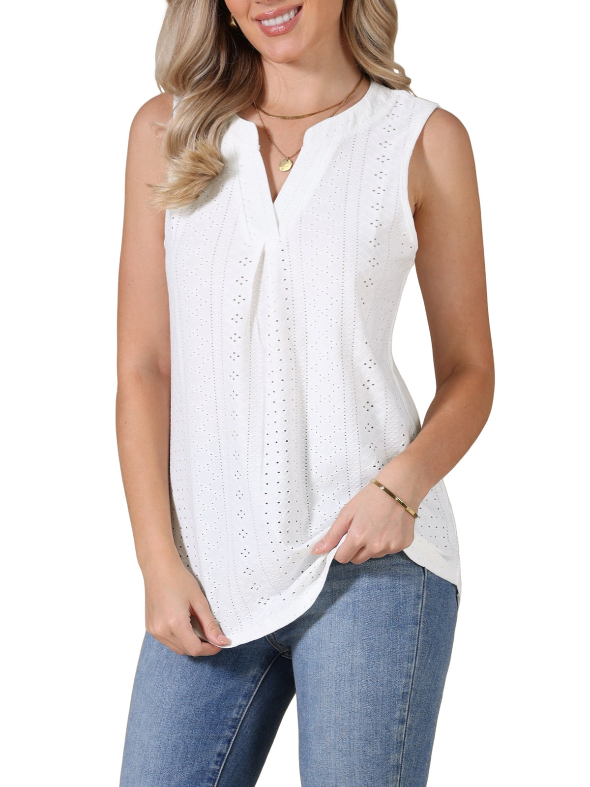 Long Solid Sleeveless Top