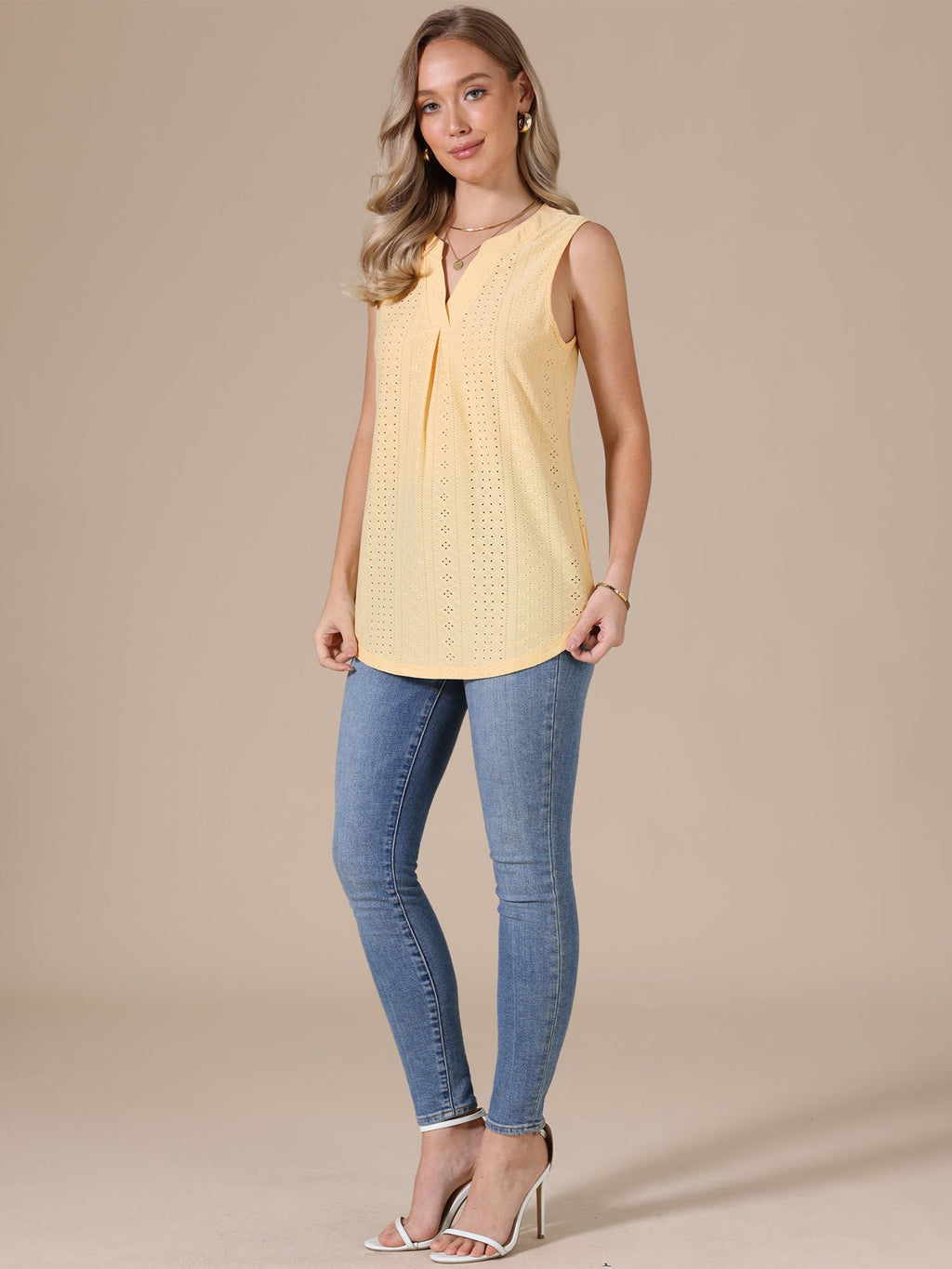 Long Solid Sleeveless Top