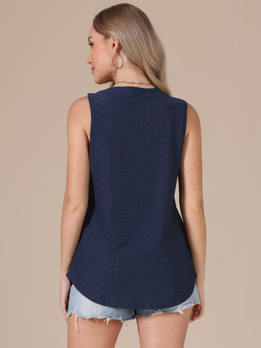 Long Solid Sleeveless Top