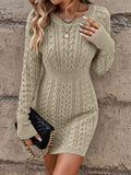 Casual Solid Long-Sleeve Dress