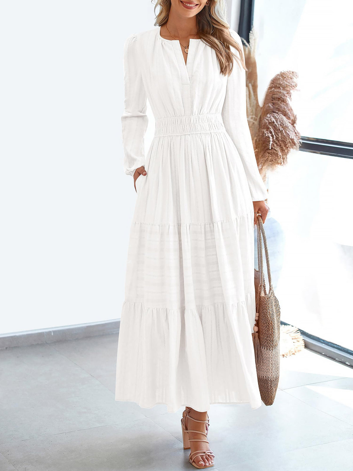 Cotton Long-Sleeve Dress