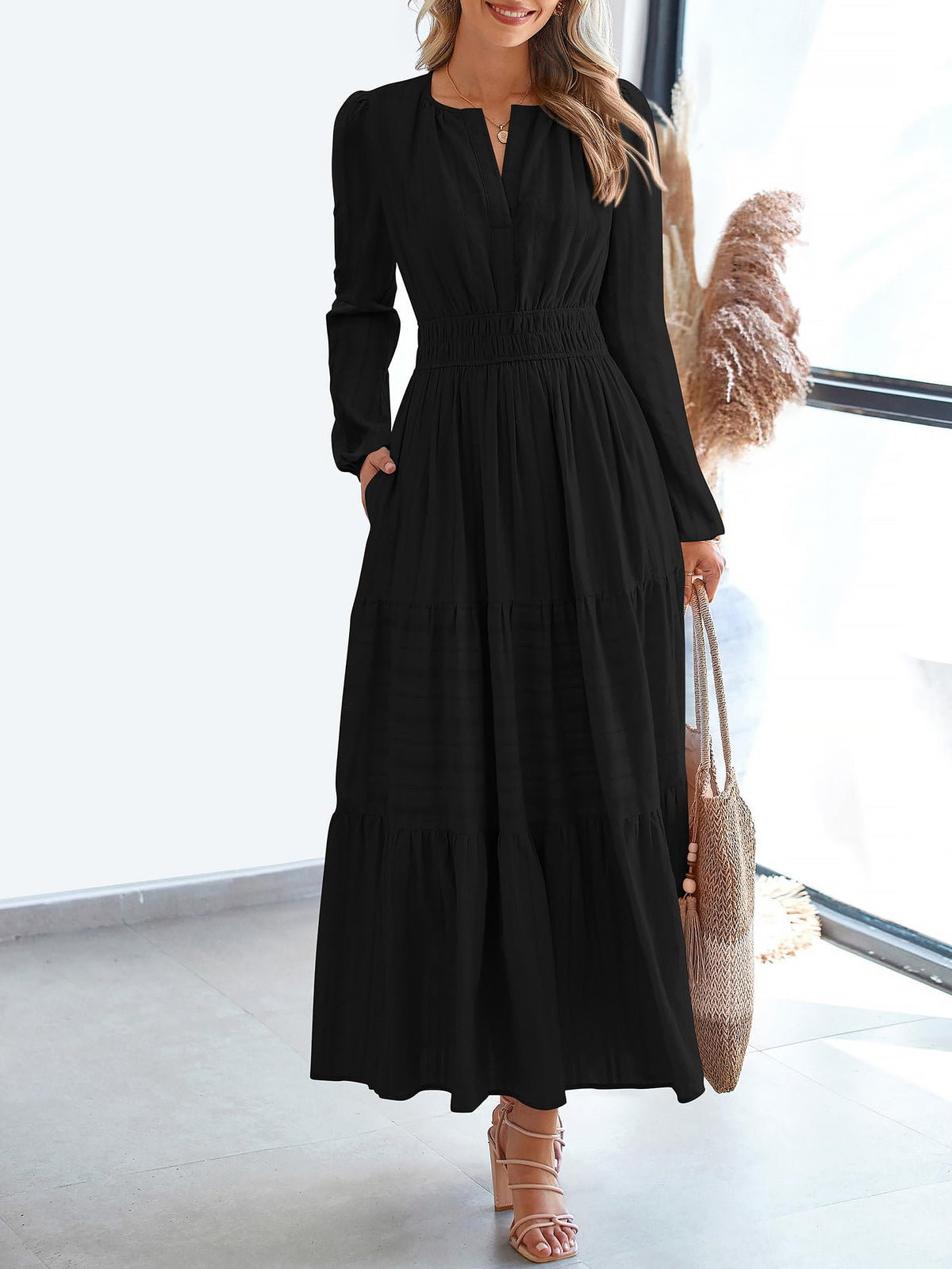 Cotton Long-Sleeve Dress