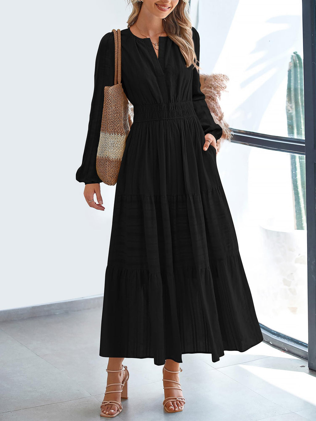 Cotton Long-Sleeve Dress