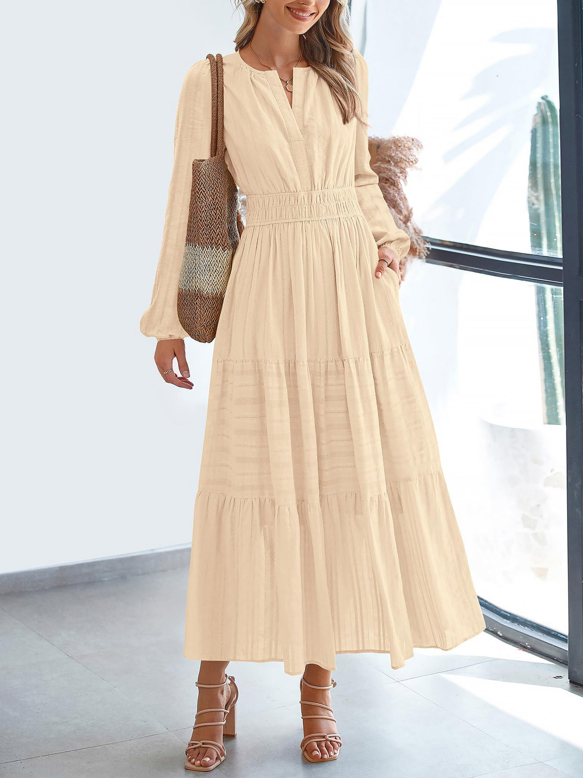Cotton Long-Sleeve Dress