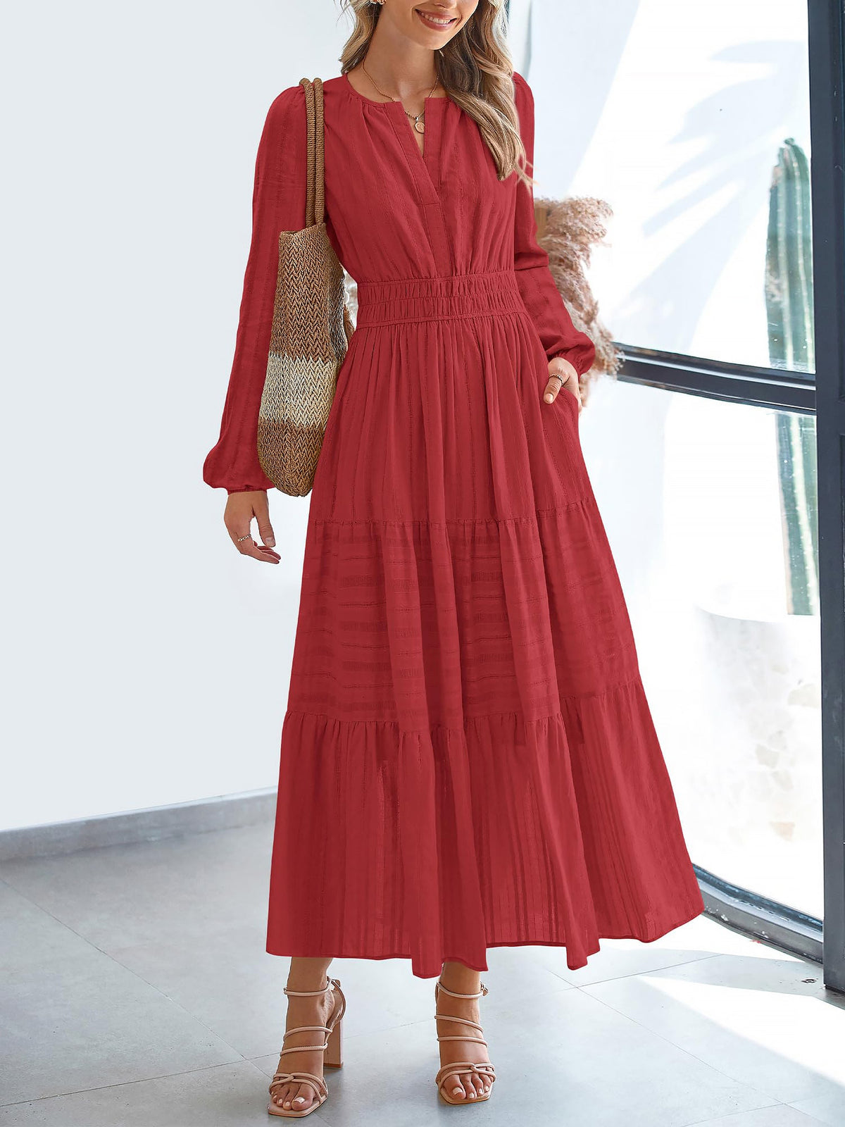 Cotton Long-Sleeve Dress