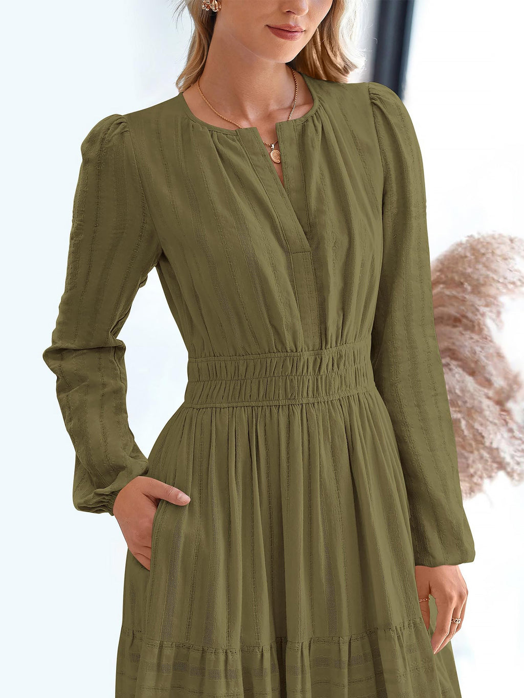 Cotton Long-Sleeve Dress