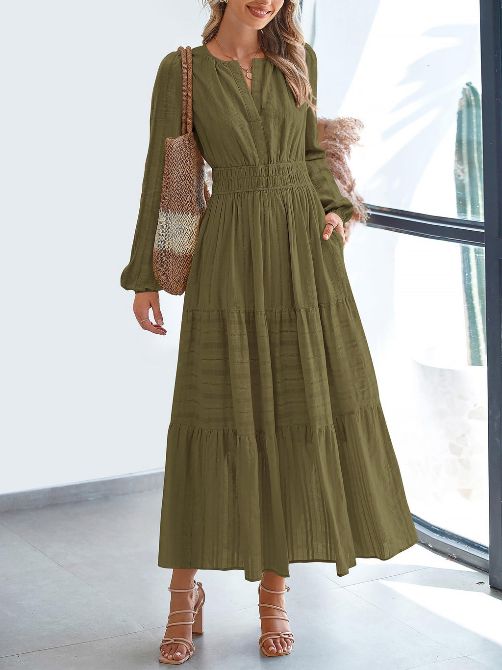 Cotton Long-Sleeve Dress