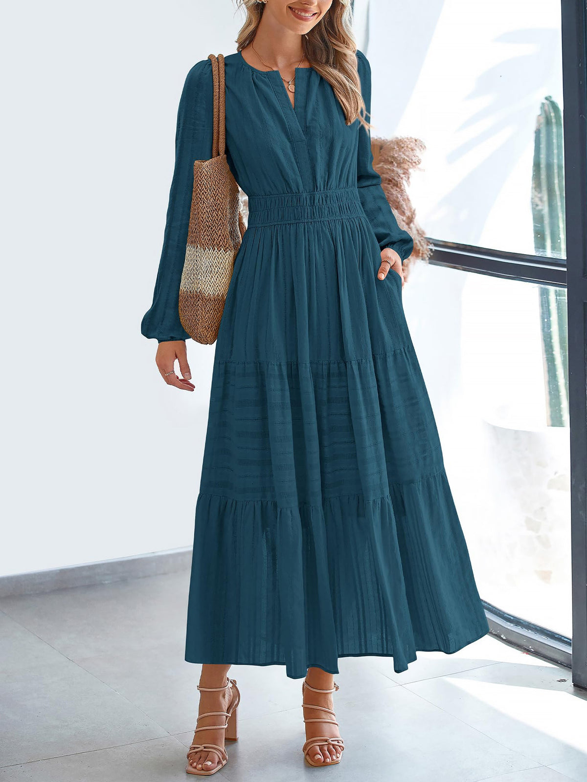 Cotton Long-Sleeve Dress