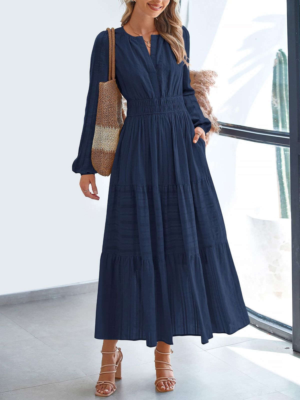 Cotton Long-Sleeve Dress