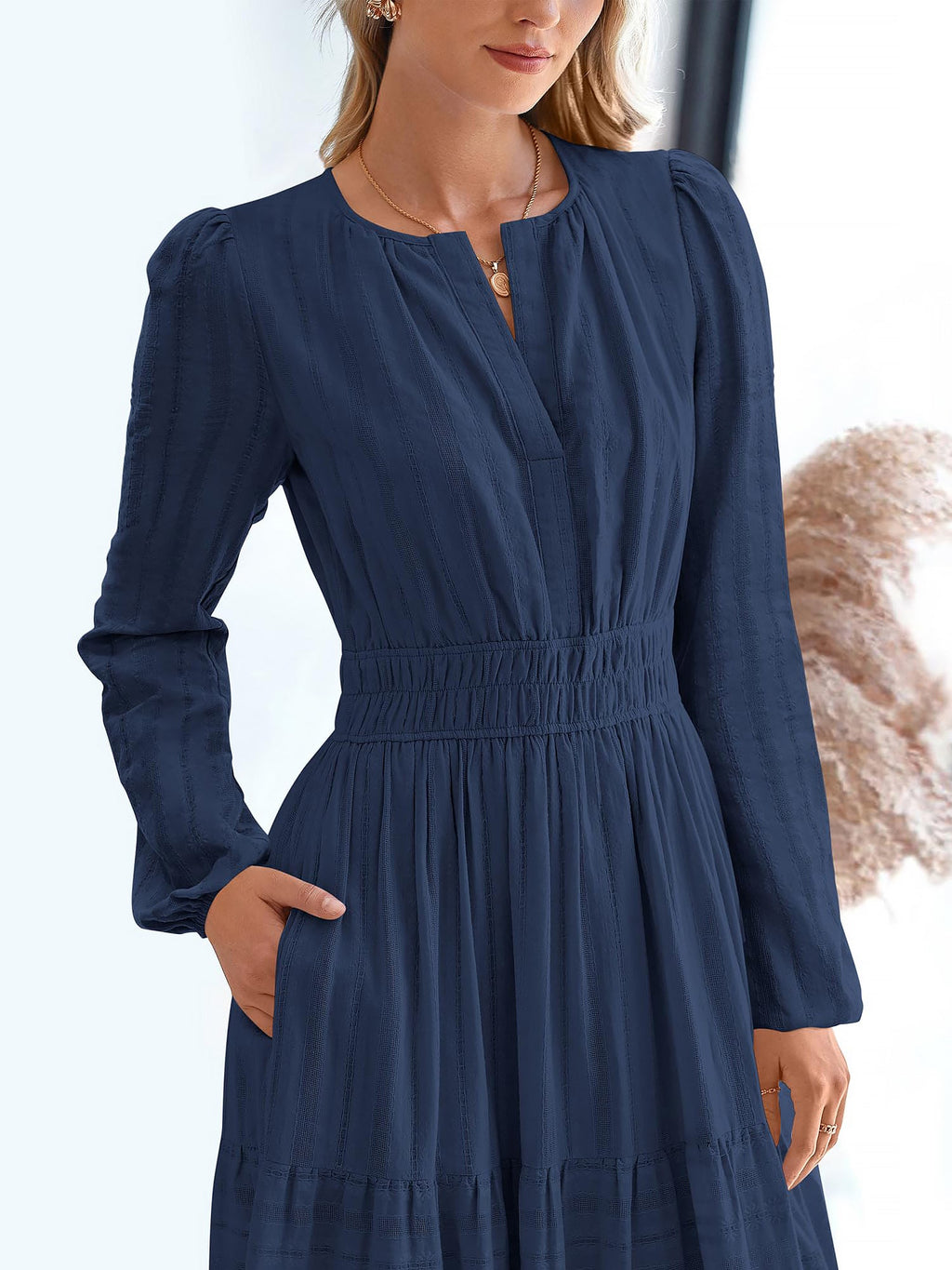 Cotton Long-Sleeve Dress