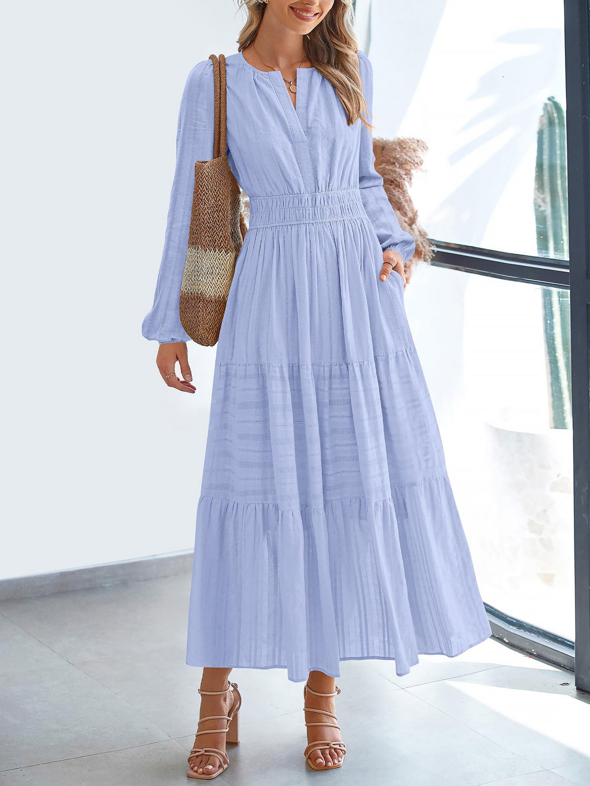 Cotton Long-Sleeve Dress