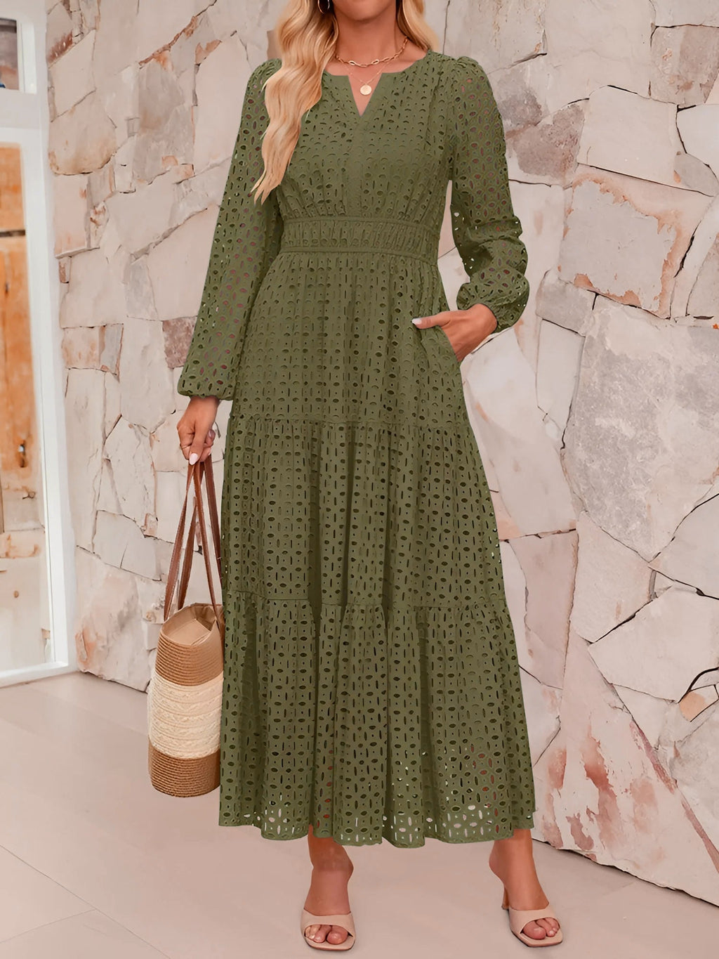 Cotton Long-Sleeve Casual Dress