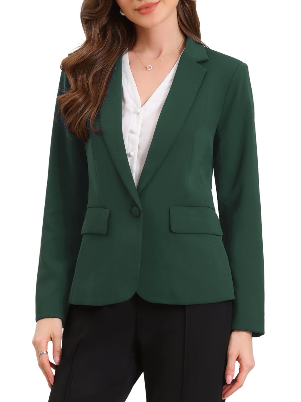 High-Stretch Solid Workwear Blazer