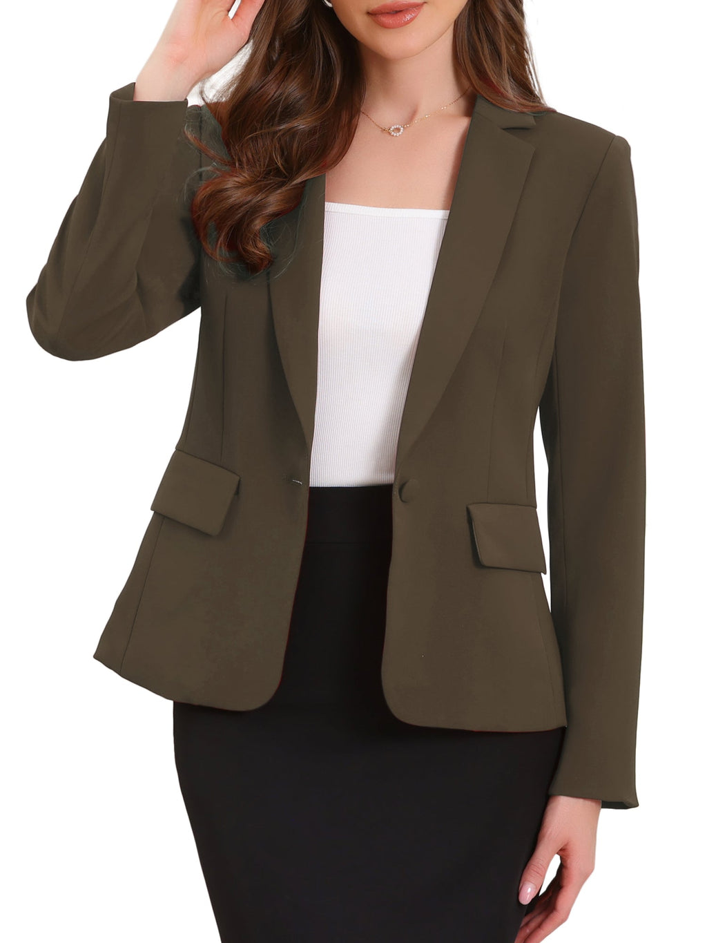 High-Stretch Solid Workwear Blazer