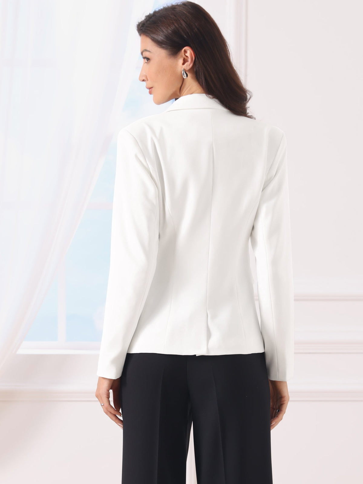 High-Stretch Solid Workwear Blazer