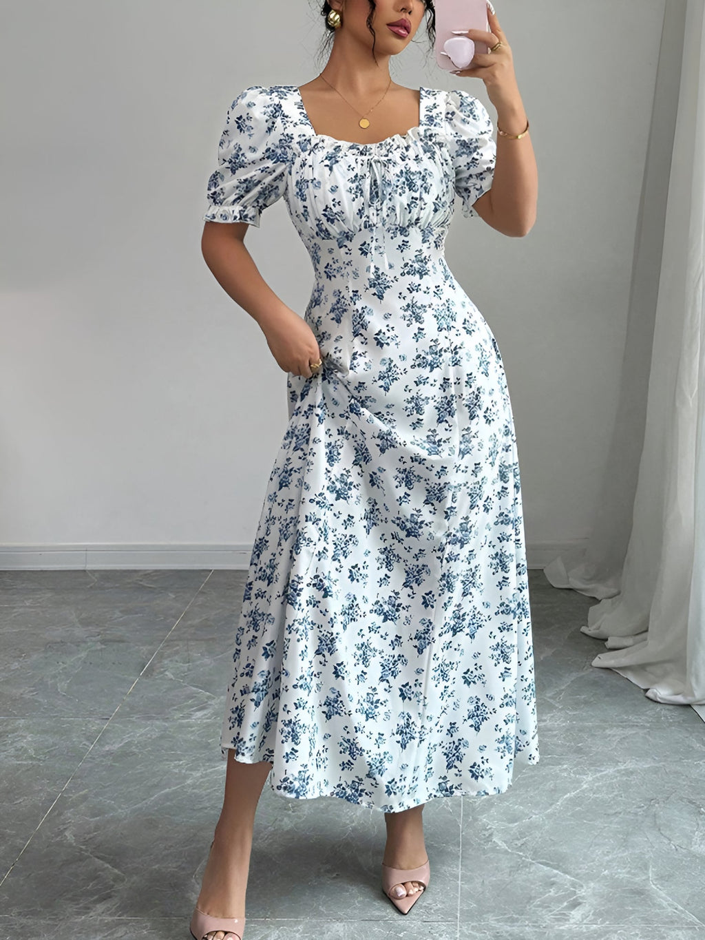 Floral Short-Sleeve Everyday Dress