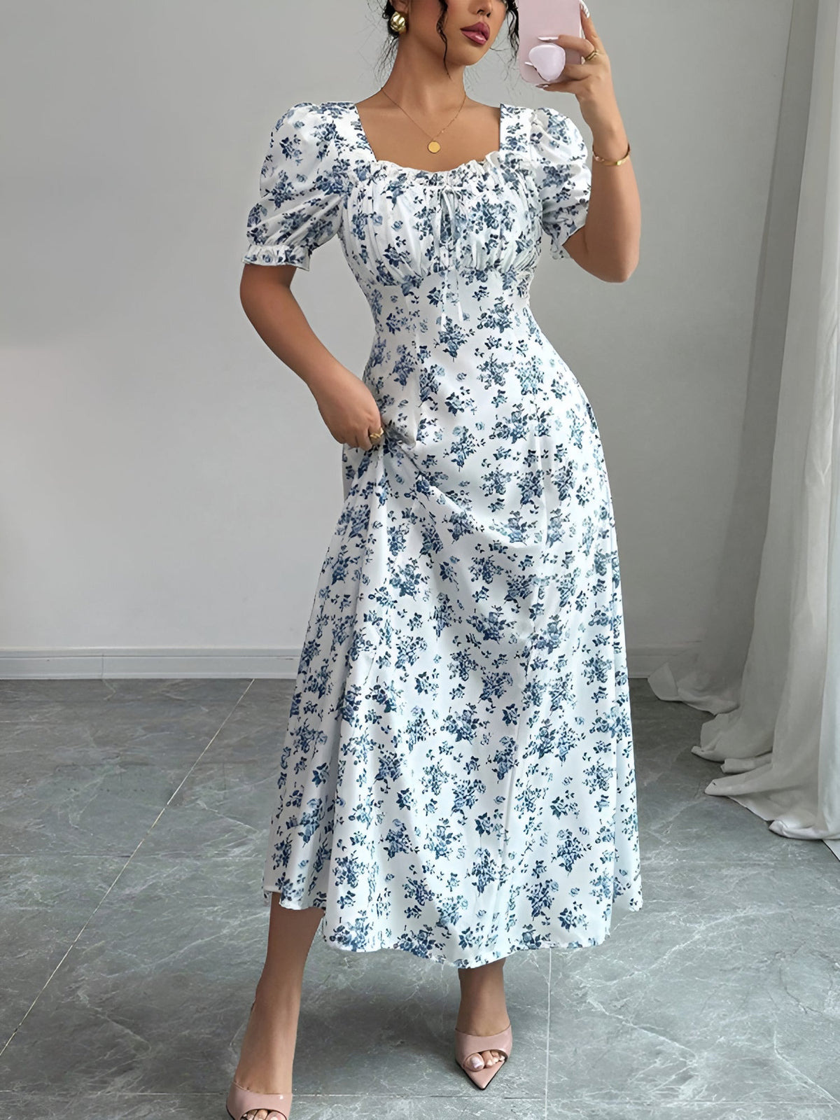 Floral Short-Sleeve Everyday Dress