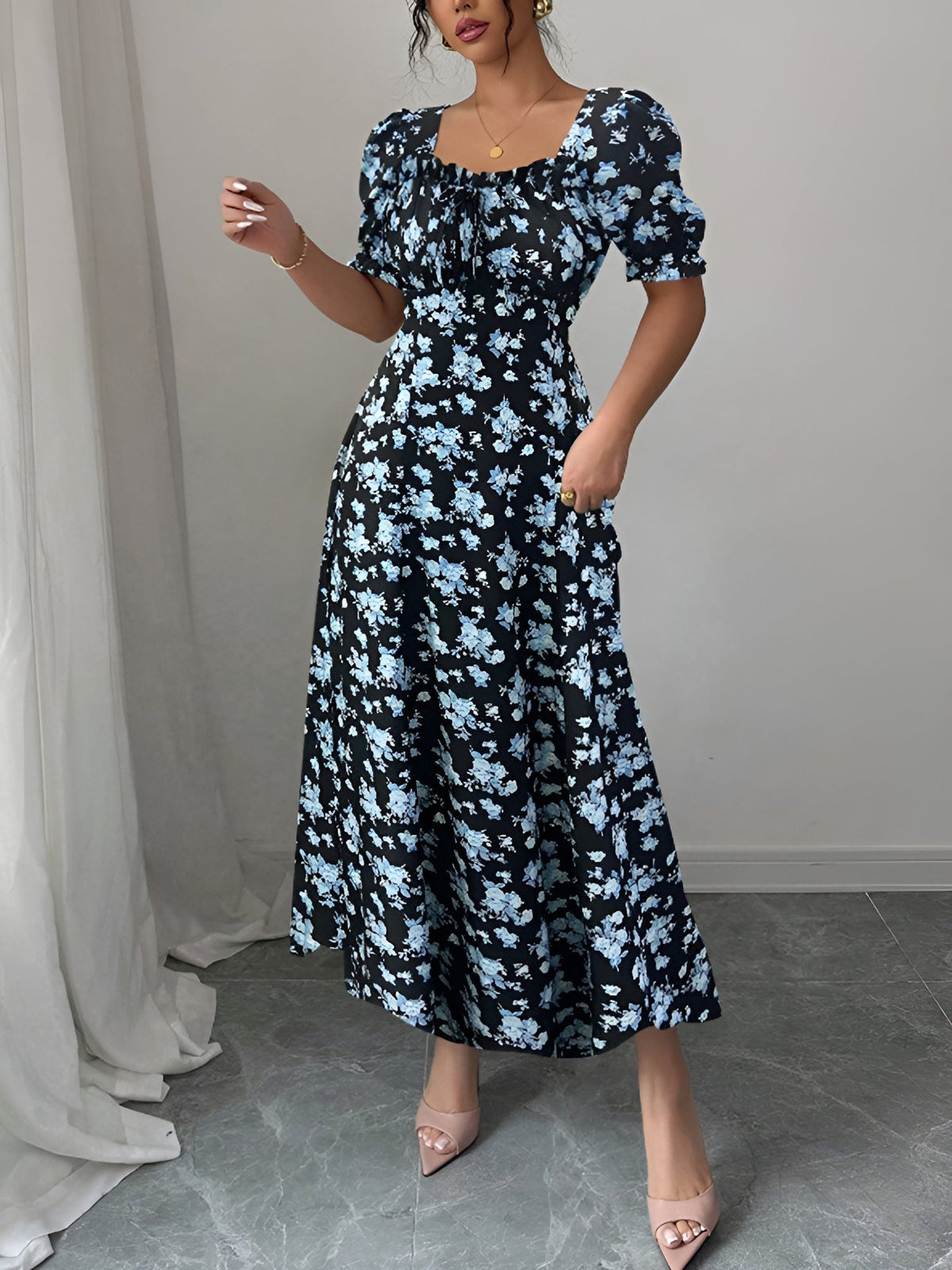 Floral Short-Sleeve Everyday Dress