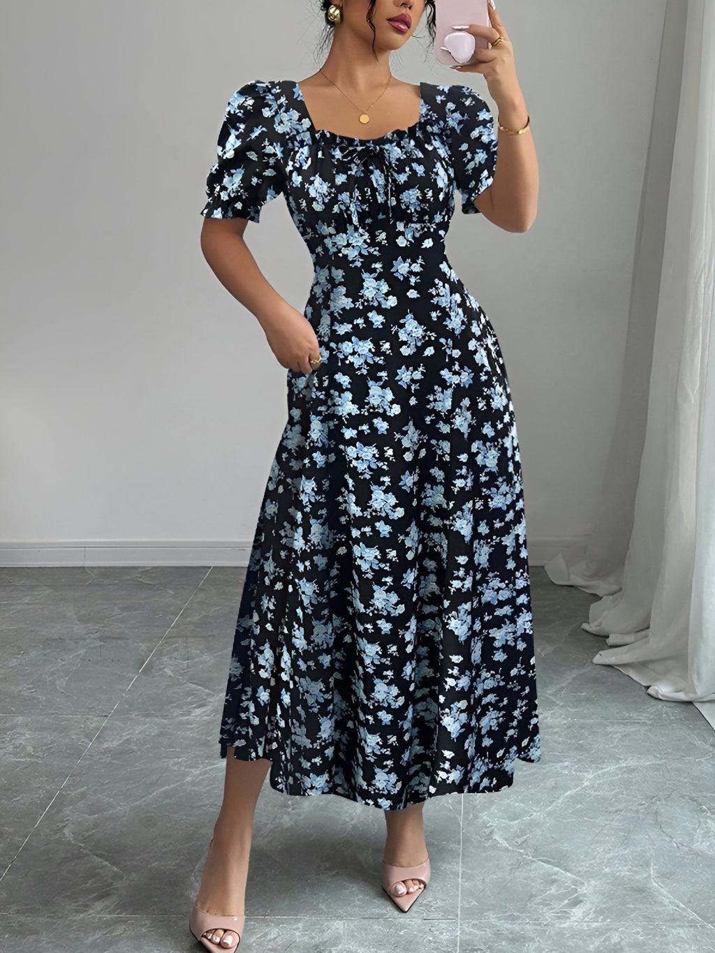 Floral Short-Sleeve Everyday Dress