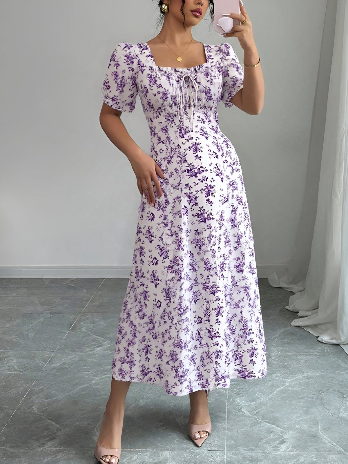 Floral Short-Sleeve Everyday Dress