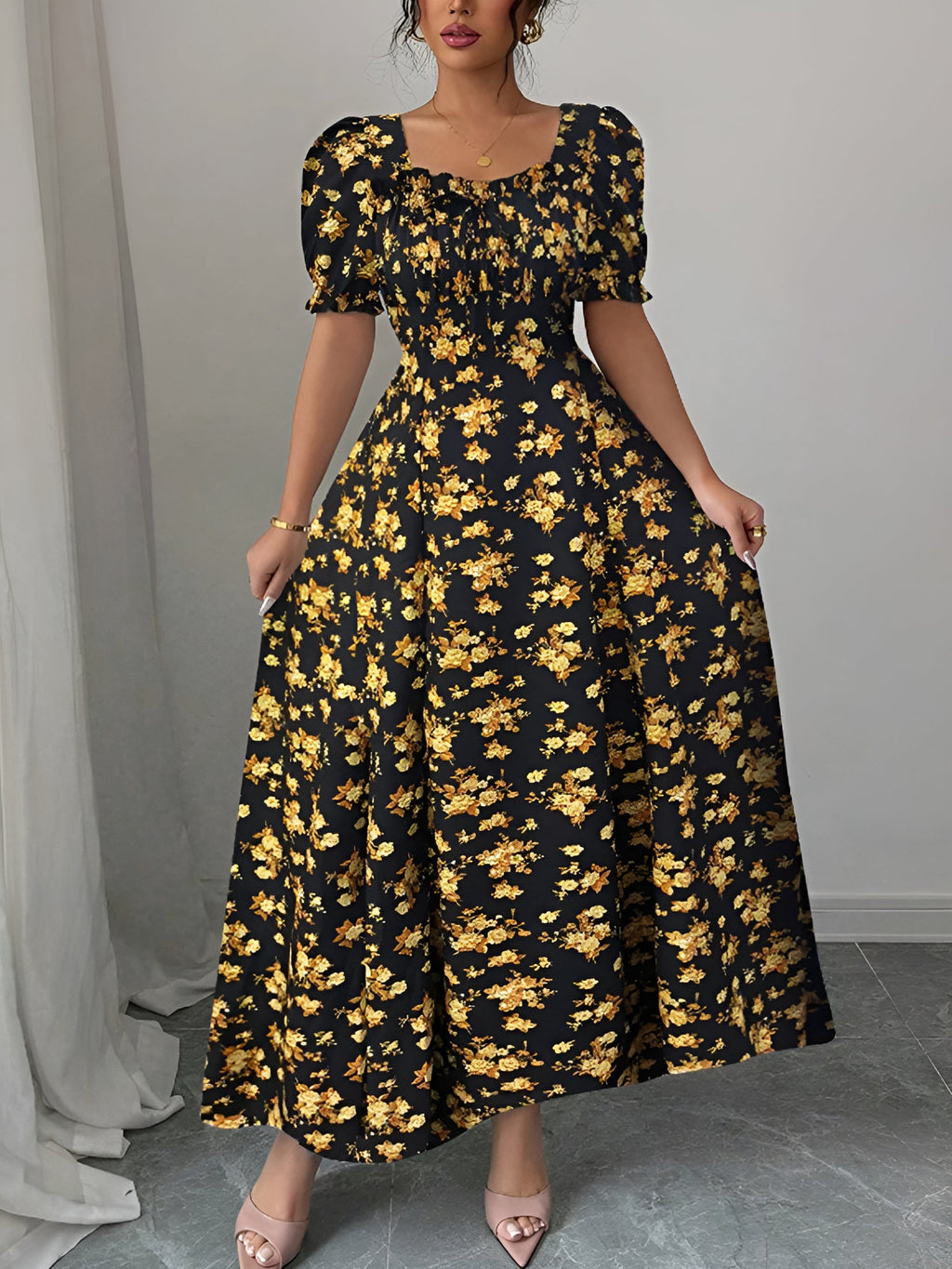 Floral Short-Sleeve Everyday Dress