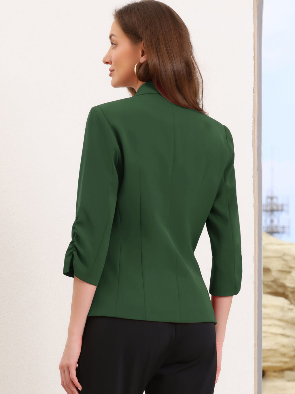 Solid Spring-Summer Regular Blazer‌