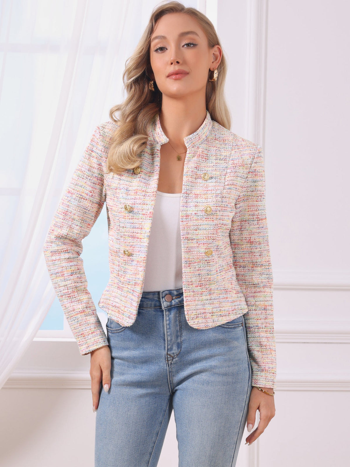 Cotton-Soft Plaid Blazer