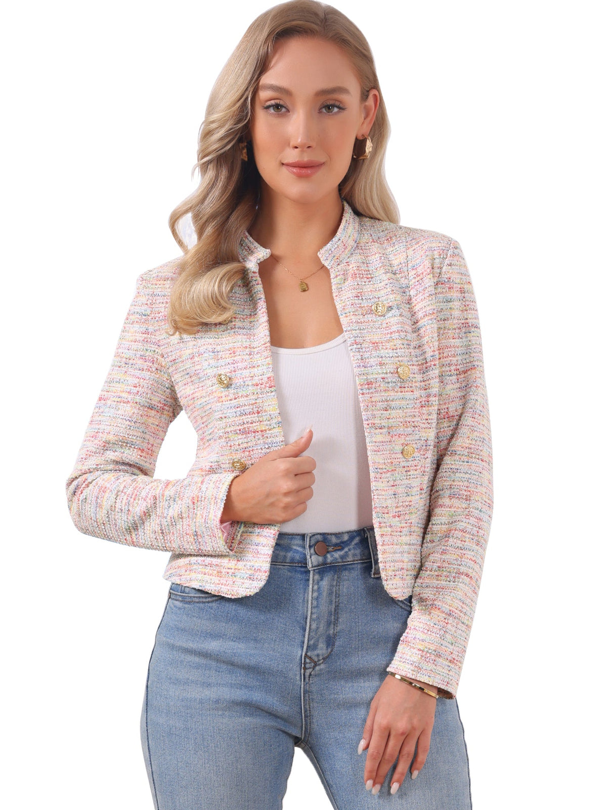 Cotton-Soft Plaid Blazer