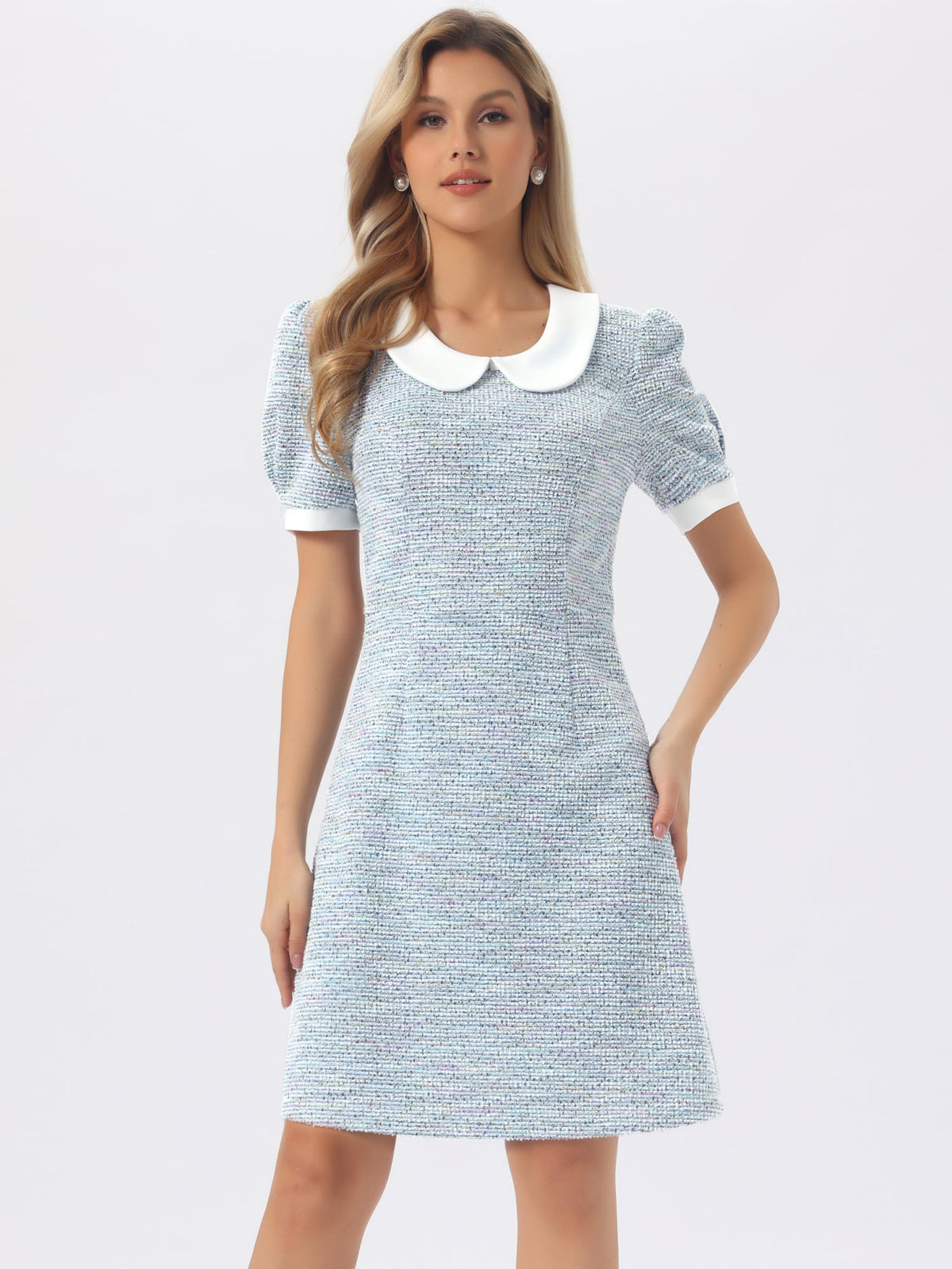 Spring Plaid Short-Sleeve Dress