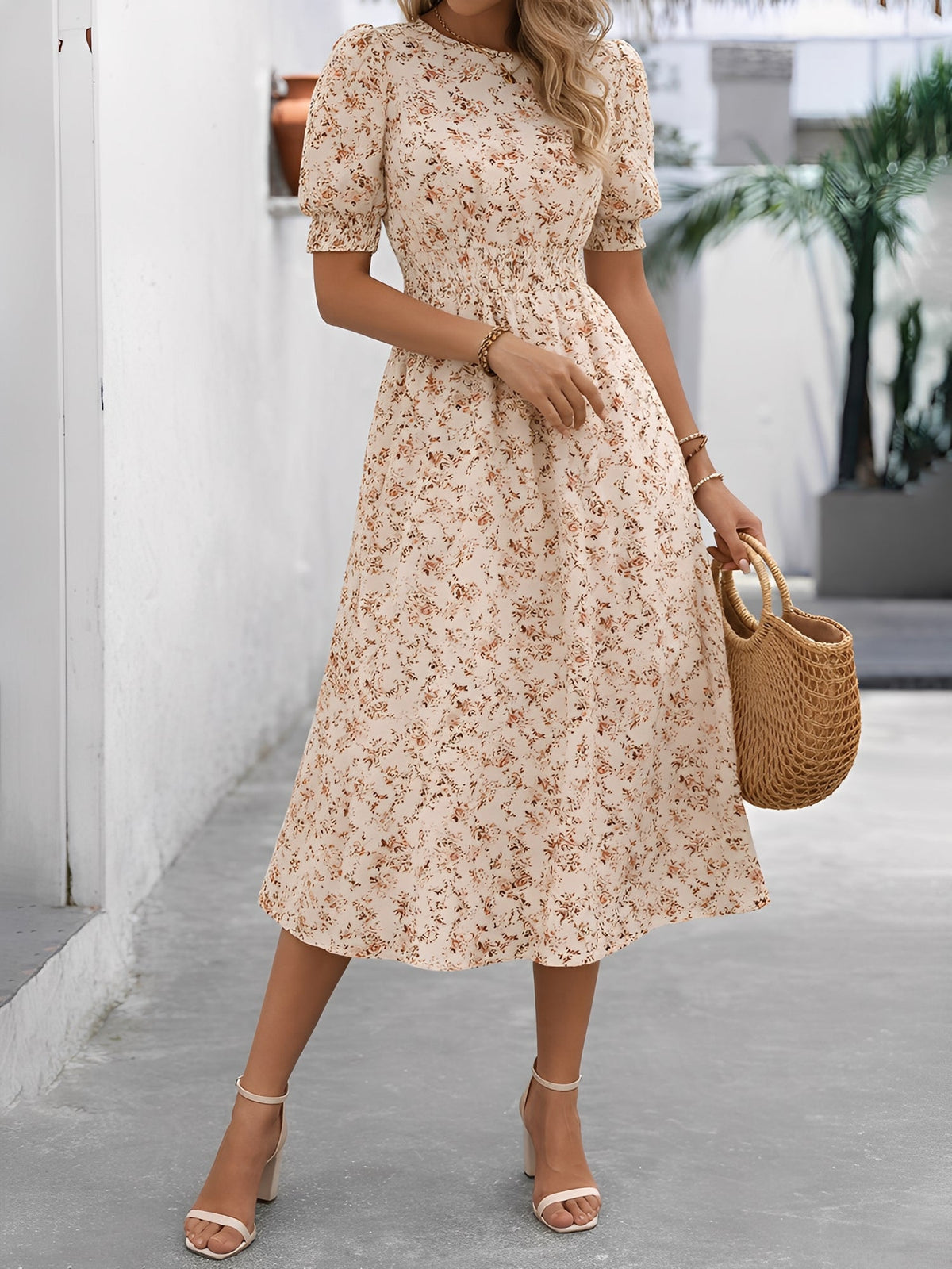 Empire Puff Floral Dress