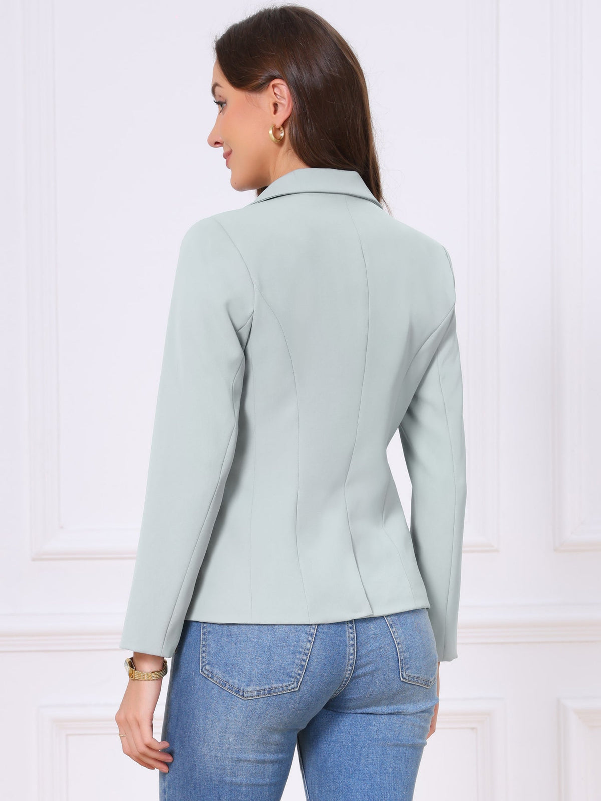 High-Stretch Solid Workwear Blazer