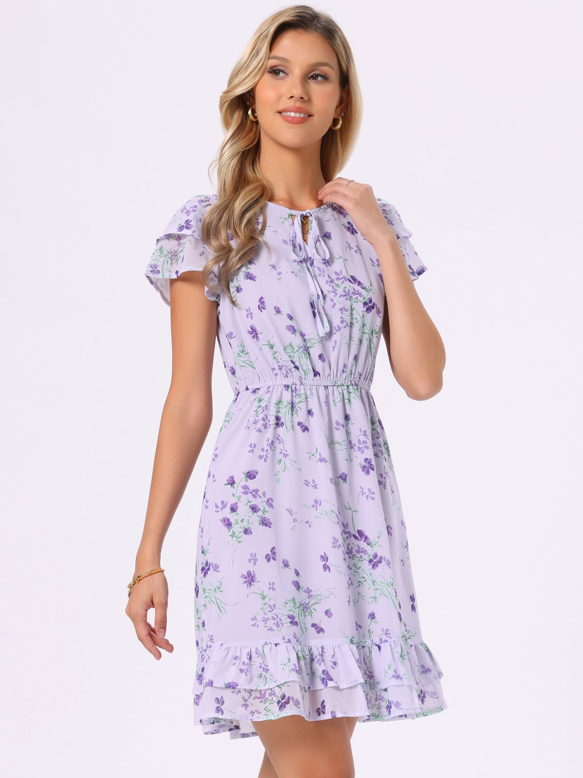 Double-Layer Floral Dress
