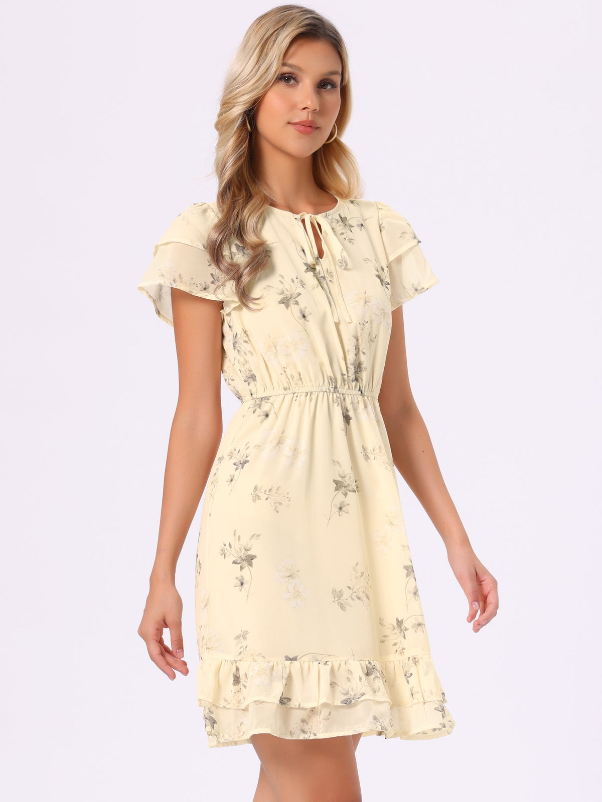 Double-Layer Floral Dress