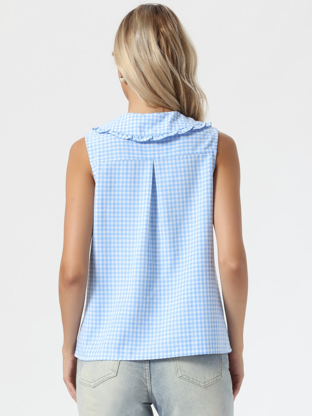 Retro Ruffle Button-Up Top